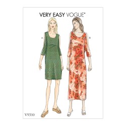 9310 VOGUE VERY EASY LOOSE POCKET DRESS LENGTHS PATTERN 6-14, 16-22 NEW